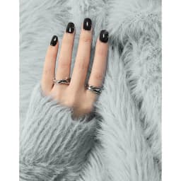 image-S925 Sterling Silver Open Ring - Black