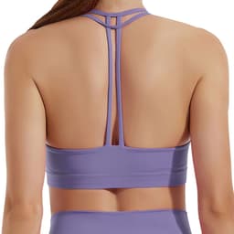 image-Womens Shockproof Gathered Fitness Bra for Running and Yoga Nylon Spandex Nude