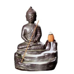 image-Kuqi Zisha Indoor Home Decoration Figure Maitreya Buddha Buddha Margin Hand-painted Gold Incense Incense Back Incense Burner Incense Road