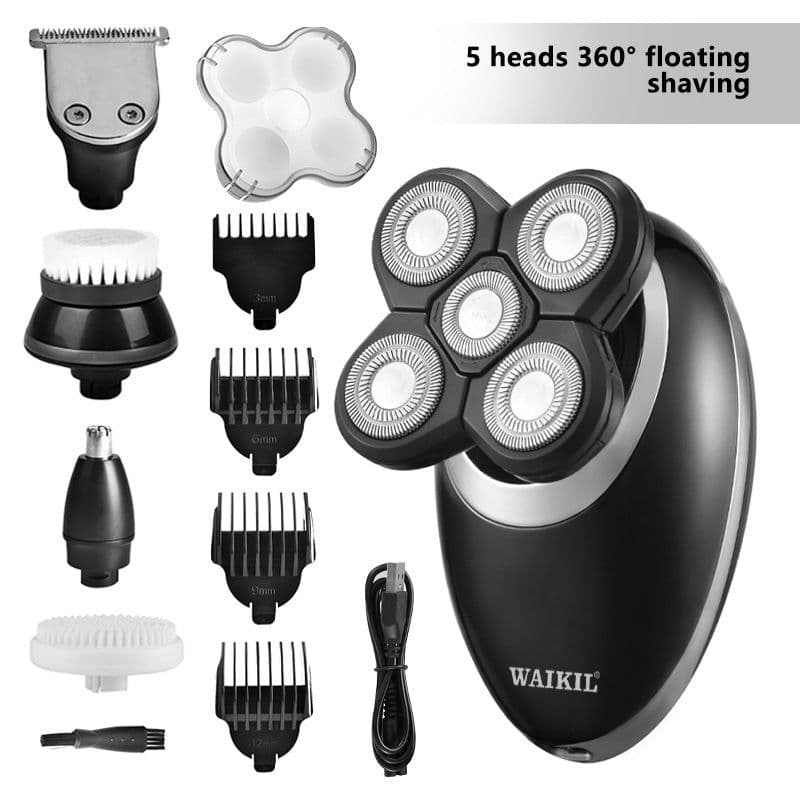 image-Five In One Waterproof Smart Razor For Men Seven Blade Electric Shaver