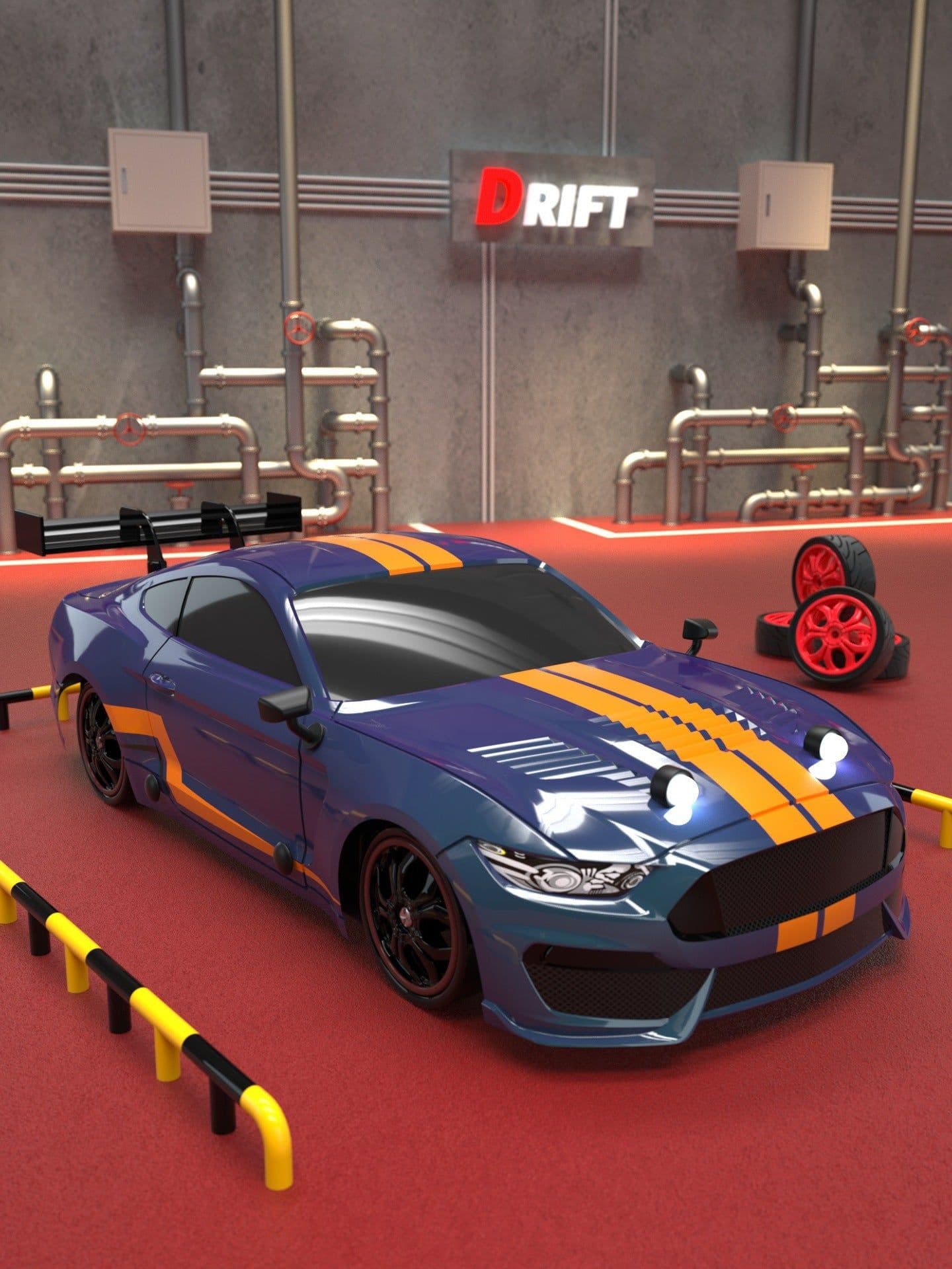 image-Junhui RC Drift Car 1:16 GTR Orange Remote Control