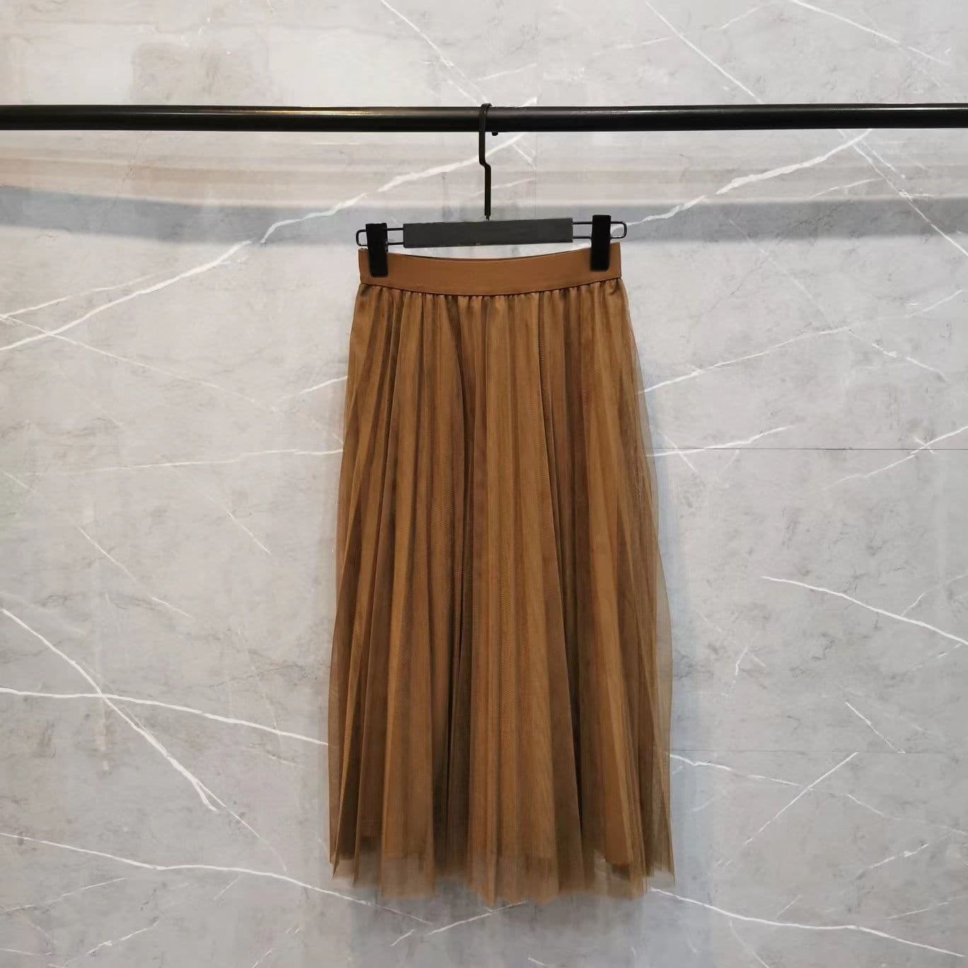 image-Xiaoxiang Black Slim Jacket Mesh Skirt 2PC