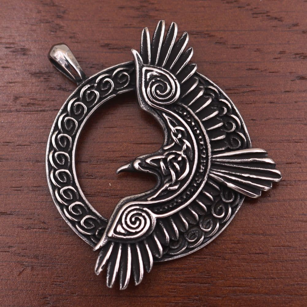 image-Viking Crow Titanium Steel Necklace - Popular Jewelry Amulet Pendant