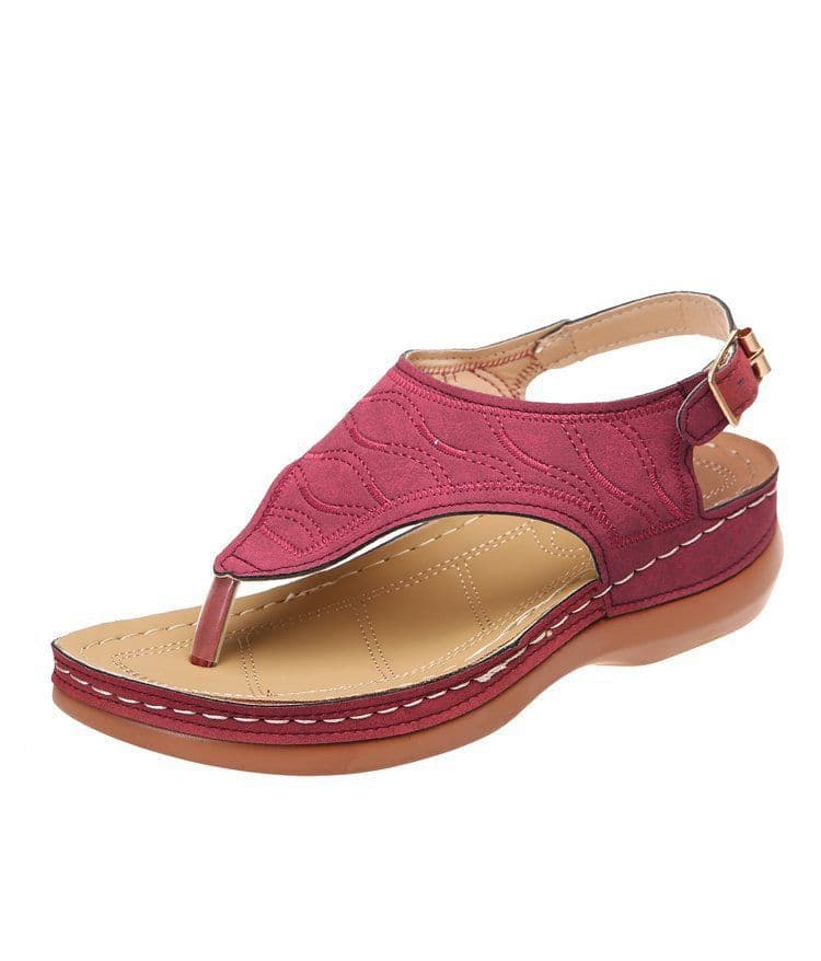 image-Manufacturers in stock cross-border 2021 new solid color embroidered flip-flop women's large size sandals ladies sandal