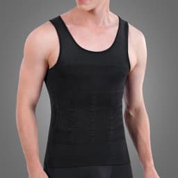 image-Men's Body Shaper Sleeveless Black Nylon