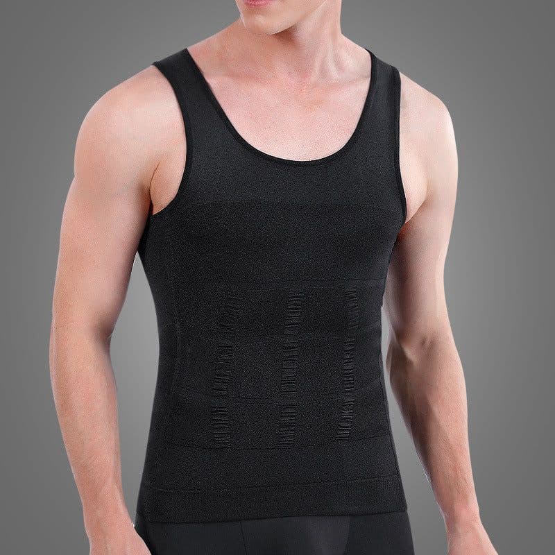 image-Men's Body Shaper Sleeveless Black Nylon
