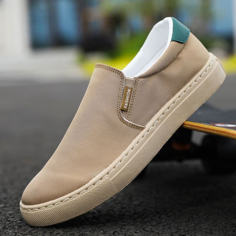 image-Men's Canvas Slip-On Casual Shoes - Size 48