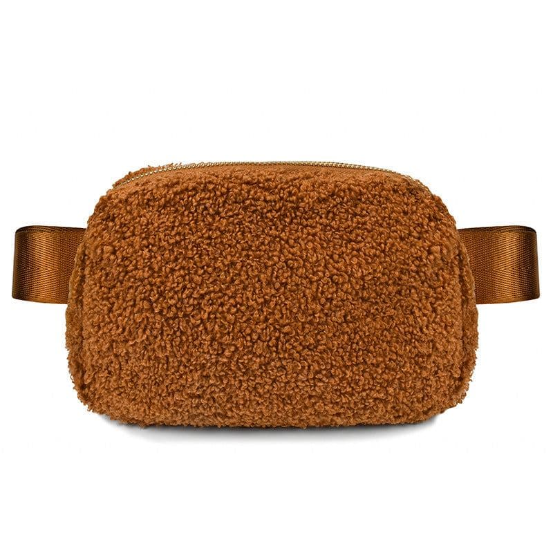 image-Autumn and winter LULU same outdoor sports plush running pocket sports Lulu lambswool pocket Messenger chest bag