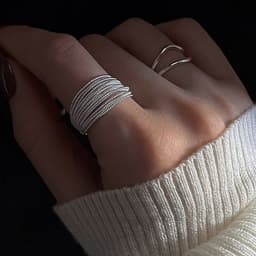 image-Niche Layered Ring - Adjustable Copper Fashion Jewelry
