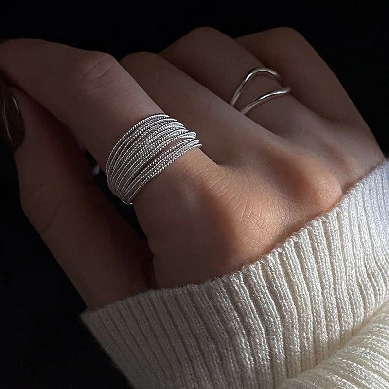 image-Niche Layered Ring - Adjustable Copper Fashion Jewelry