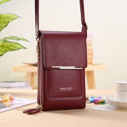 image-2022 new touch screen mobile phone bag female small oblique cute mobile phone small bag fashion wallet vertical section