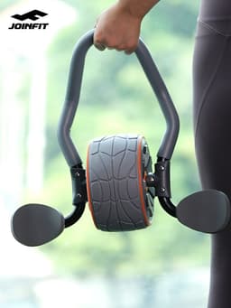 image-JoinFit Abdominal Wheel - Gray, Foldable Muscle Trainer