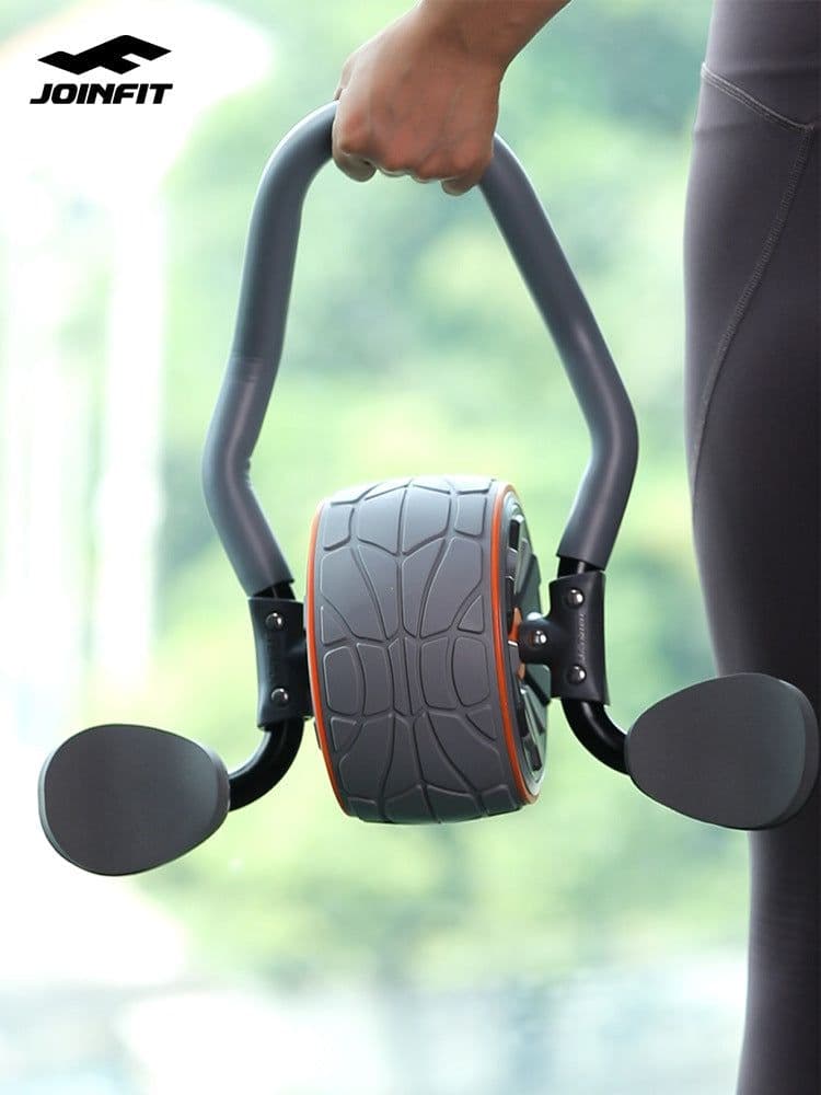 image-JoinFit Abdominal Wheel - Gray, Foldable Muscle Trainer
