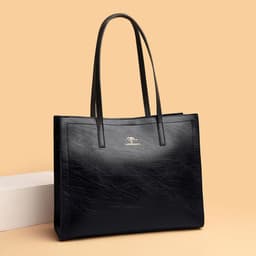 image-PU Tote Bag Women Blue European Retro