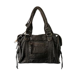 image-Retro Motorcycle PU Leather Tote Bag, Large Vintage Washed, Bronze