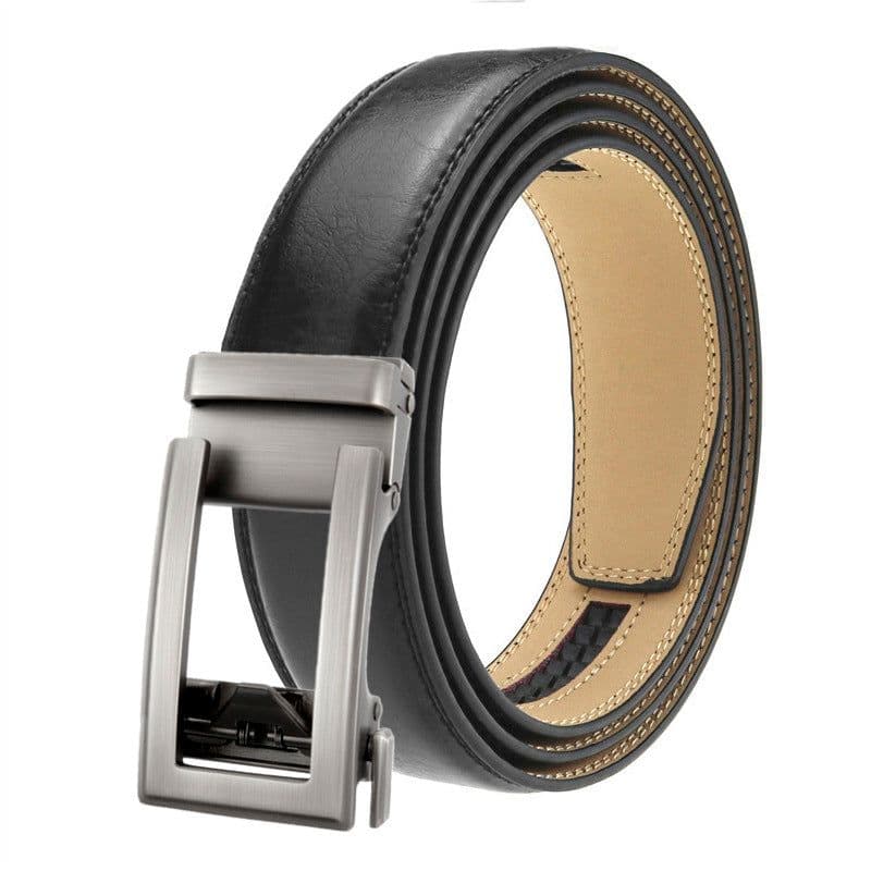 image-LannyQveen Men's Leather Belt - Red Automatic Buckle