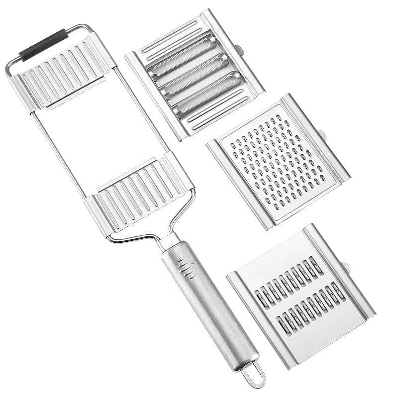 image-A large number of stock cross-border grater Stainless steel grater Three blades interchangeable multi-function vegetable cutter