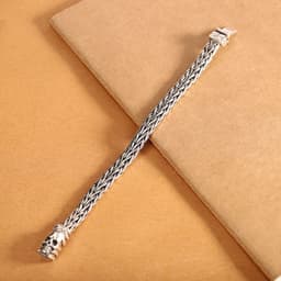 image-Seiko Men's 925 Silver Skull Bracelet - Retro Jewelry