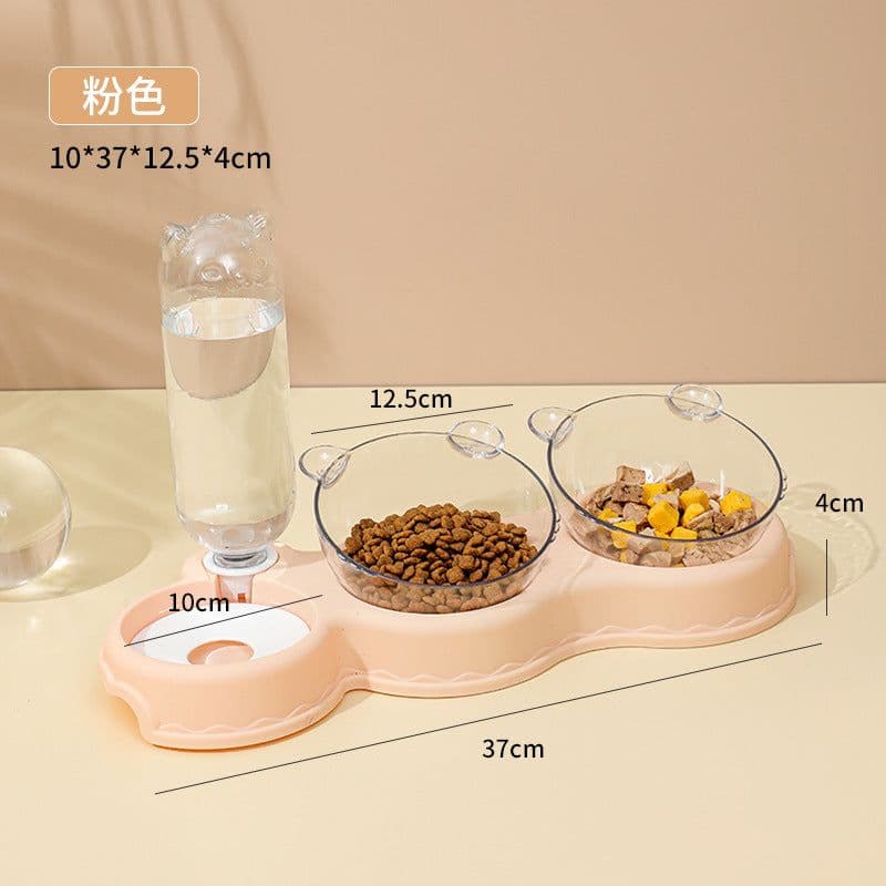 image-Automatic Pet Dog Cat Water Feeder, Anti-Moisture, 3 Bowls
