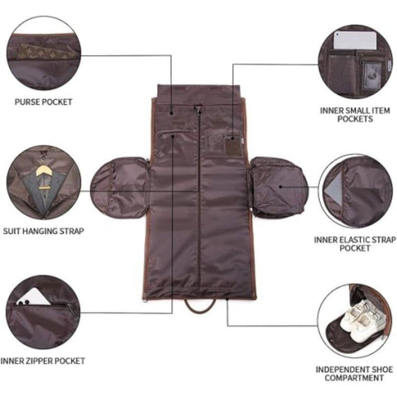 image-Trolley Convertible Folding Travel Bag - Brown 55L