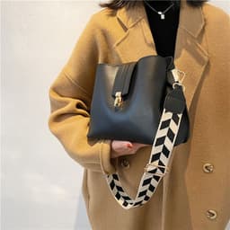 image-ACKCA PU Bucket Bag - Brown Women's Shoulder Bag