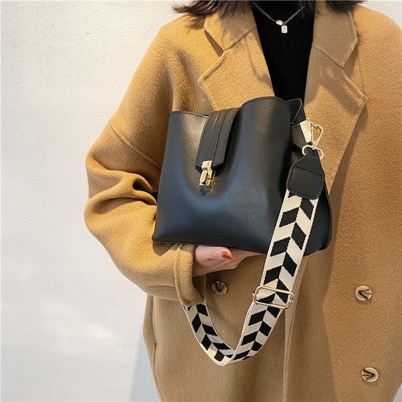 image-ACKCA PU Bucket Bag - Brown Women's Shoulder Bag