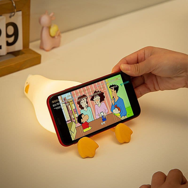 image-Silicone Duck Night Light - Yellow Bedside Lamp