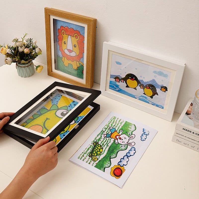 image-Haotuo Wooden Picture Frame - 8K Magnetic