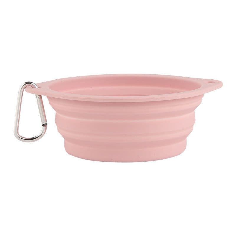 image-Pet Folding Bowl Portable Travel Dog Cat Feeder Silicone Basin (60)