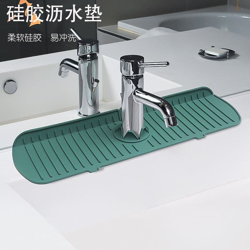 image-Silicone Drain Pad - S/M/L Sizes, Off-White/Gray/Green, Multi-Functional Kitchen Sink