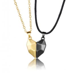 image-Longrui Love Magnet Couple Necklace - Black Heart