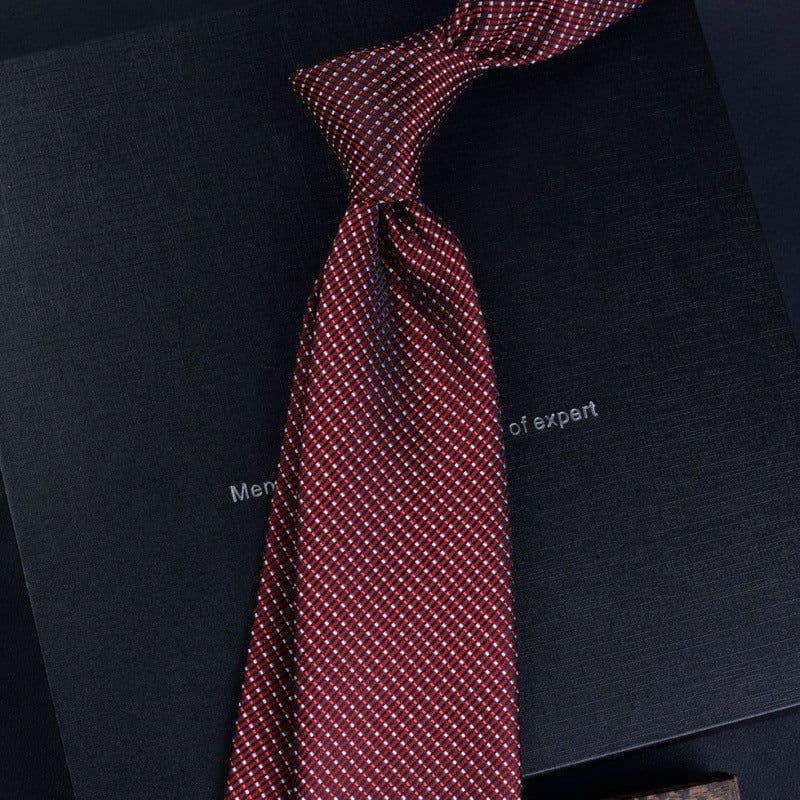 image-Necktie business tie silk hand tie men's fashion retro business casual professional dress 8CM boxed