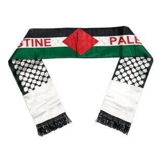image-Palestinian Flag Satin Scarf 14*130 cm Ethnic Wedding Decoration