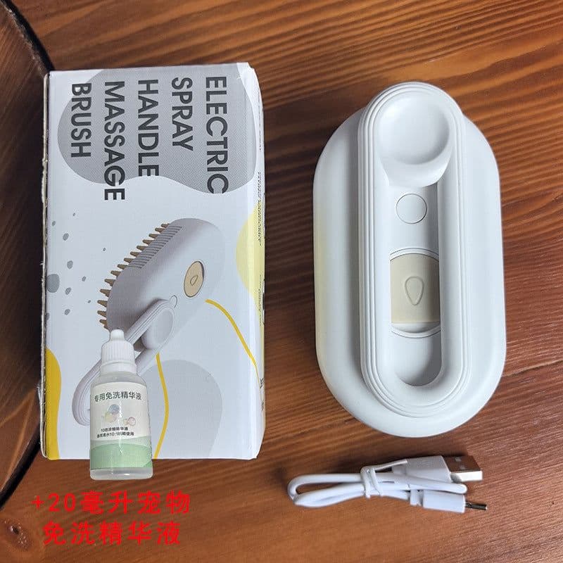 image-Pet Spray Brush - Cat Dog Massage Comb White