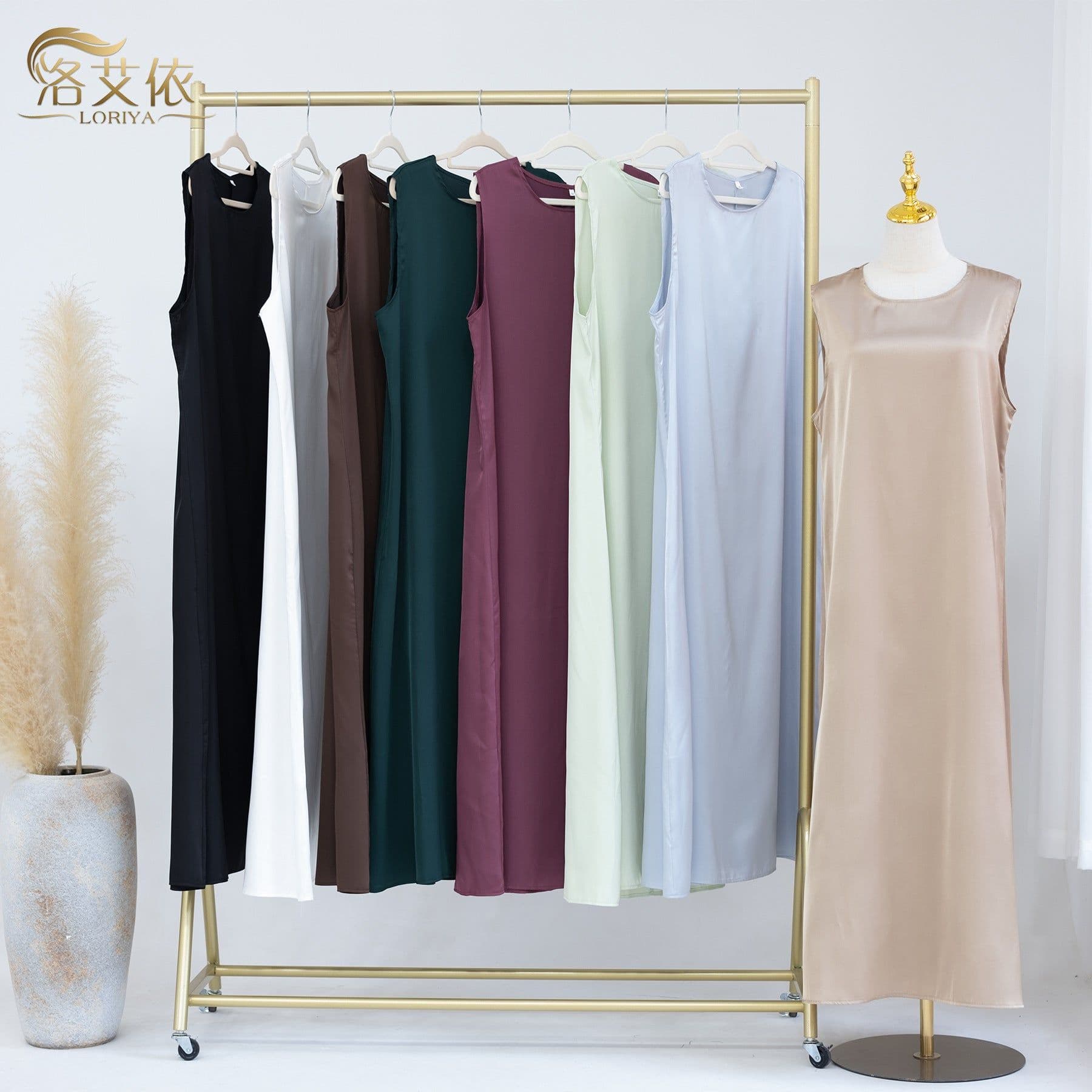 image-Loriya Summer Sleeveless Long Skirt - Macaron Solid