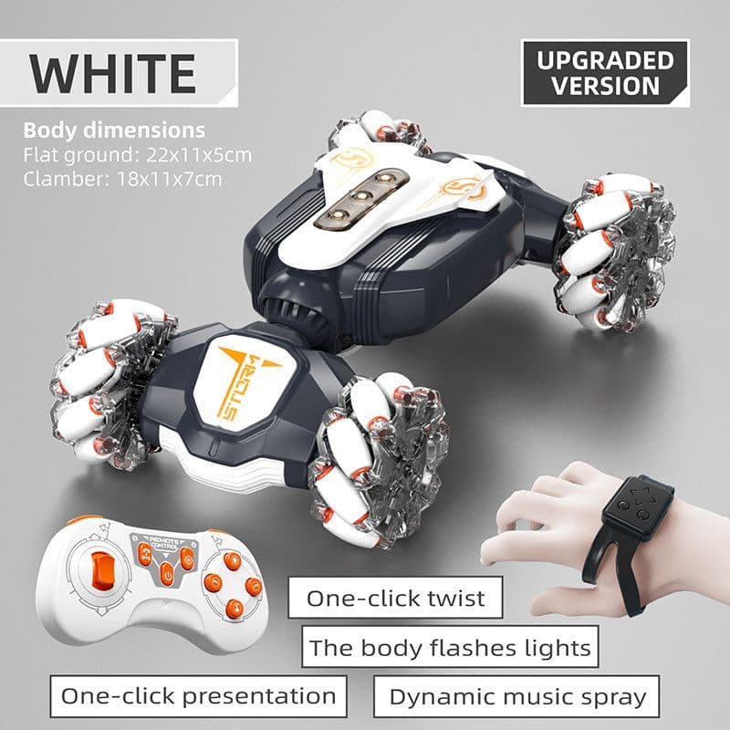 image-Cross-border new mini twisting light music off-road high-speed double-sided stunt remote control car children's toys wholesale