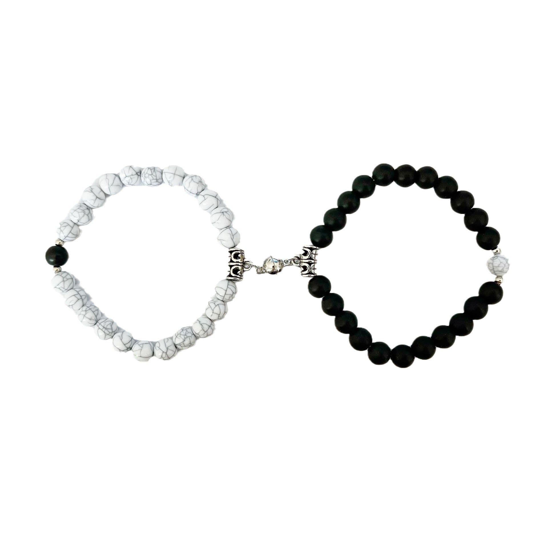 image-Turquoise Couple Bracelet - Magnetic Heart Charm Unisex
