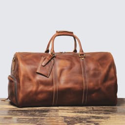image-Autumn Products Leather Travel Bag - Retro Brown 20-35L