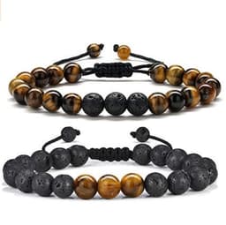 image-Cross-border Hot Selling Men's Bracelet Natural Tiger's Eye Braided Bracelet Essential Oil Aromatherapy Beads Amazon Hot Sale