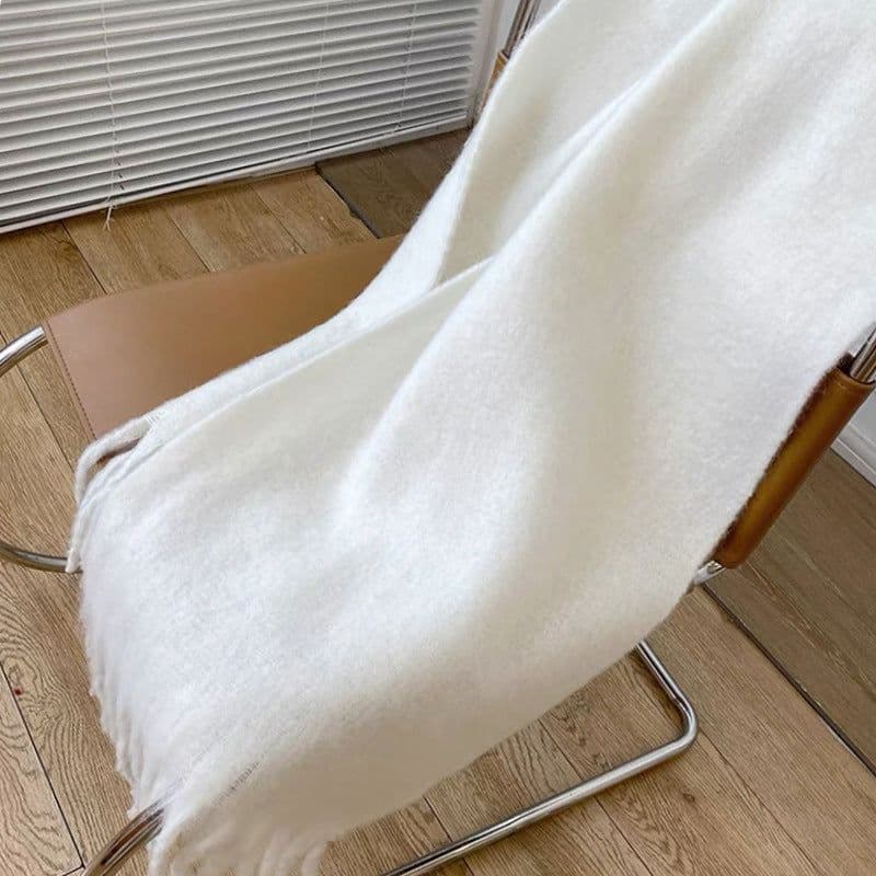 image-GINES LILY 28-Color Cashmere Scarf - Army Green, 43x225cm Warm
