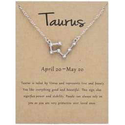 image-Yulu 12-Constellation Diamond Necklace Alloy Clavicle Chain - Brown