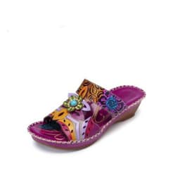 image-Women's Sandals Size 43 Orange PU Wedge Casual