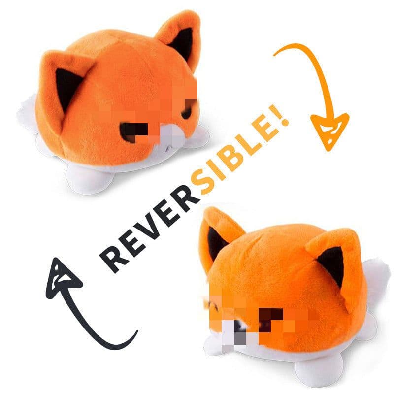 image-Cross-border foreign trade reversible cat doll plush toy double-sided octopus cute animal style reverse Yoda doll generation