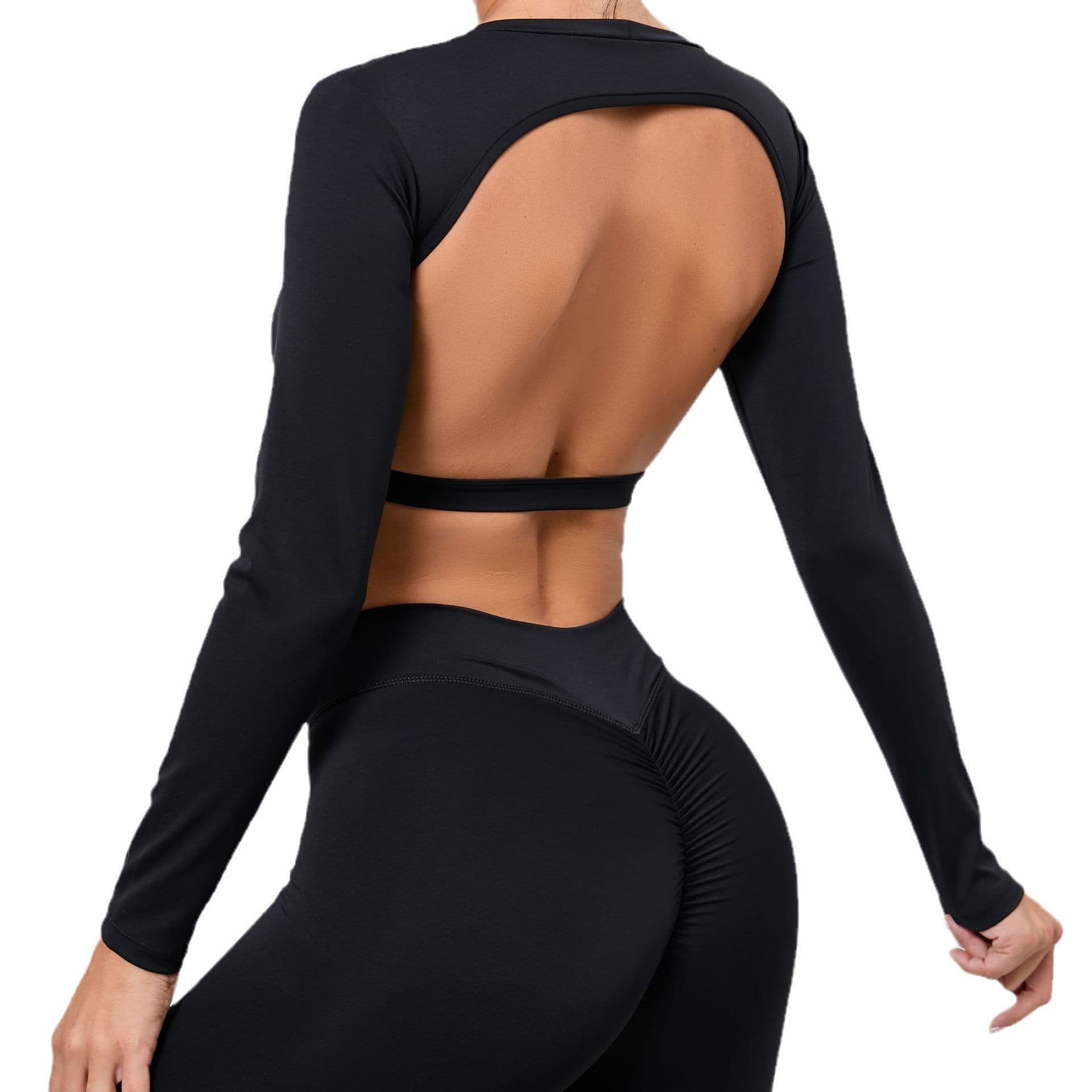 image-Sports Tops with Chest Pads, Backless, Women's Yoga Fitness Clothes - 65"