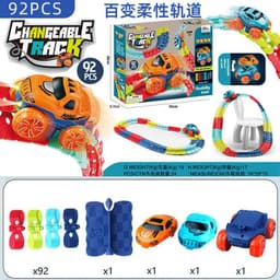 image-Kids Electric Track Car Set - DIY Climbing Coaster
