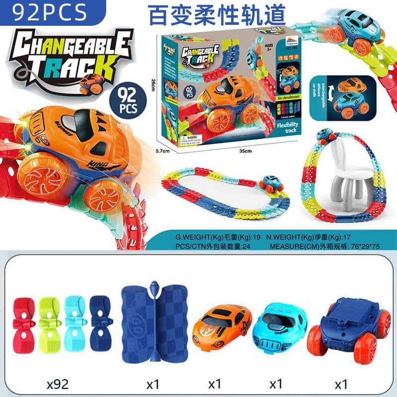 image-Kids Electric Track Car Set - DIY Climbing Coaster