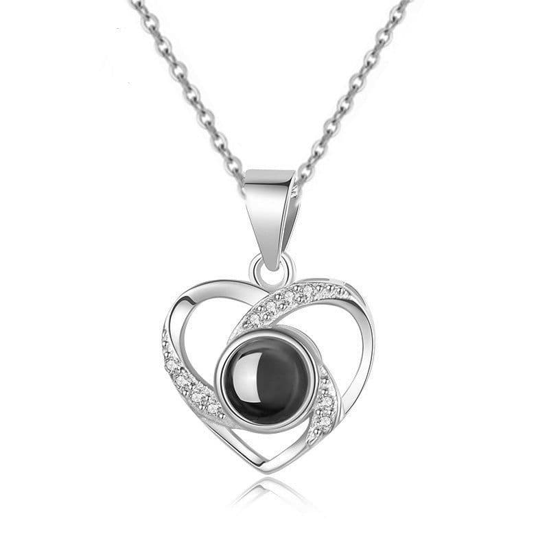 image-I Love You Projection Necklace - Titanium Steel Rose Gold