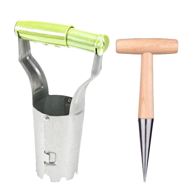 image-MYIDEAL Seedling Dibber Stainless Steel Wooden Handle