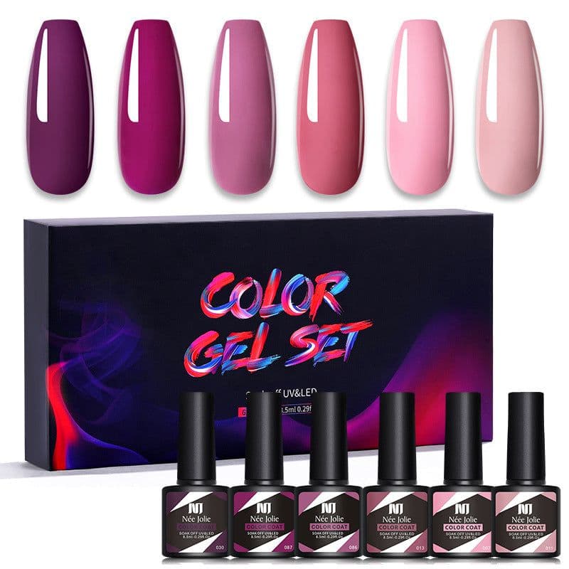 image-Nee Jolie UV Gel Nail Polish Set - 6 Colors 8.5ml