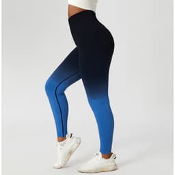 image-Gradient Seamless Yoga Leggings - Violet High Waist